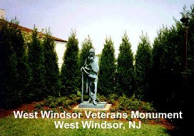 Click here for tour.The West Windsor Township Veterans Monument is located next to the municipal building in Princeton Junction, NJ. The concept, design and execution of the Monument are the work of Pietro del Fabro. A bronze plaque was placed on the lower platform of the pylon in May of 1989 to mark the completion and dedication of the Monument. It reads as follows:Give sorrow words;the grief that does not speakwhispers the o'er-fraught heartand bids it break.- Shakespeare